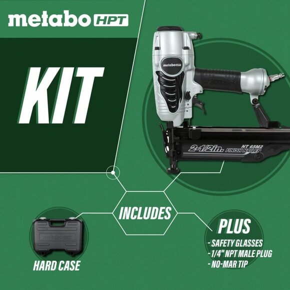 NEW Metabo HPT 16 Gauge Finish Nailer | NT65M2S | 1" to 2-1/2" Finish Nails - Picture 6 of 7